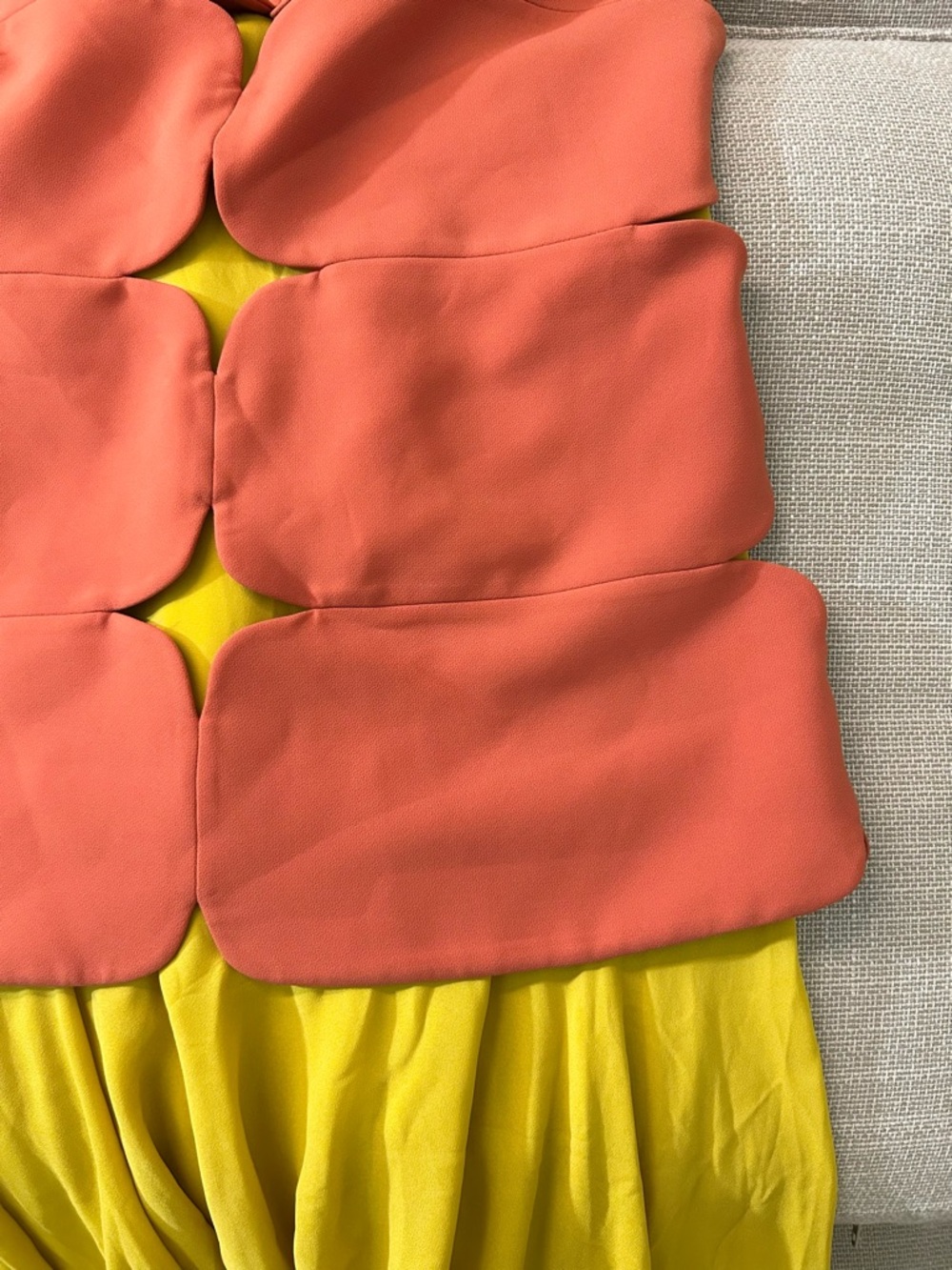 BEST Alexis Rasha Midi Dress Gown Terracotta Orange Yellow Pleated Cocktail Even - Picture 6 of 9